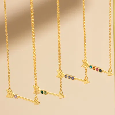 Evesaddiction Birthstone Arrow Necklace In Gold