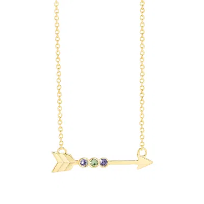 Evesaddiction Birthstone Arrow Necklace - Gold / 3 In Gold