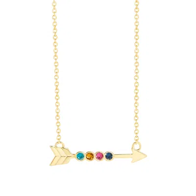 Evesaddiction Birthstone Arrow Necklace - Gold / 4 In Gold