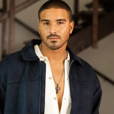 Evesaddiction Men's Two Tone Cross Necklace In Silver