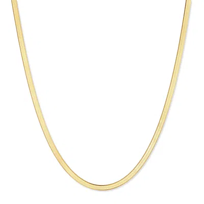 Evesaddiction Men's Gold Plated Sterling Silver Herringbone Chain Necklace In Gold