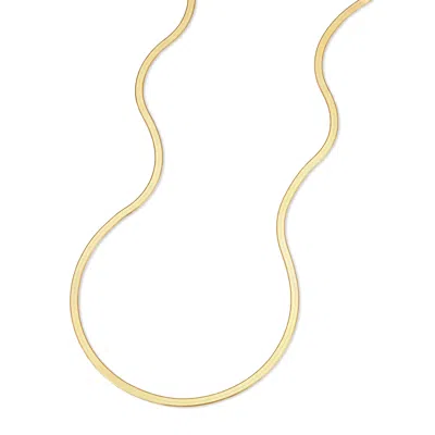 Evesaddiction Men's Gold Plated Sterling Silver Herringbone Chain Necklace In Gold