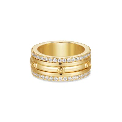Evesaddiction Waterproof Textured Fidget Ring In Gold