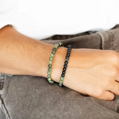 Evesaddiction Men's Jade Beaded Bracelet Set In Multi