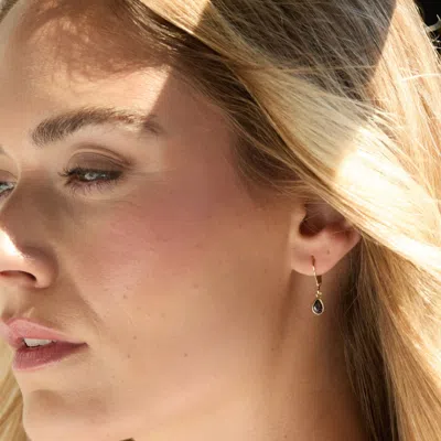 Evesaddiction Custom Teardrop Birthstone Bezel Earrings In Gold