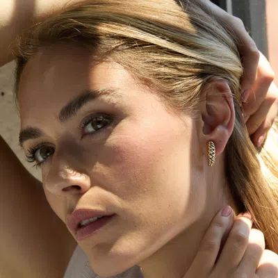 Evesaddiction Waterproof Texture Hoop Clip On Earrings In Gold