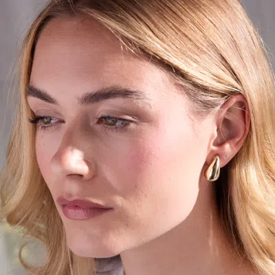 Evesaddiction Waterproof Teardrop Clip On Earrings In Gold