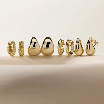 Evesaddiction Waterproof Teardrop Clip On Earrings In Gold