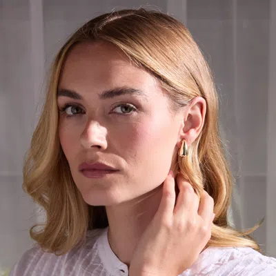 Evesaddiction Waterproof Teardrop Clip On Earrings In Gold