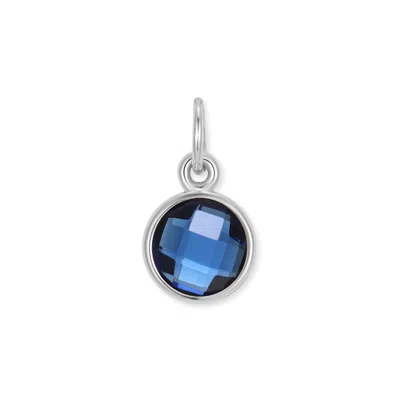 Evesaddiction Cz Bezel Drop Charm - Silver / September In Blue