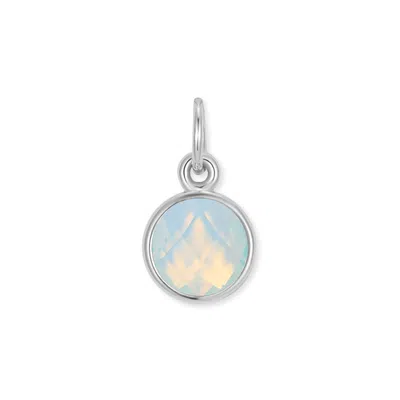 Evesaddiction Cz Bezel Drop Charm - Silver / June In Blue