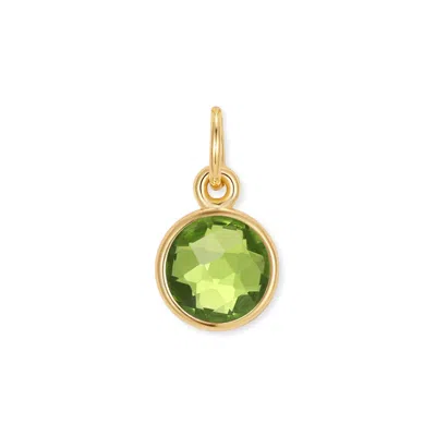 Evesaddiction Cz Bezel Drop Charm - Gold / August In Green