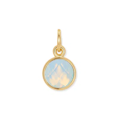Evesaddiction Cz Bezel Drop Charm - Gold / June In Blue