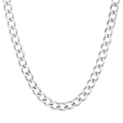 Evesaddiction Men's Stainless Steel Curb Chain Necklace In Metallic