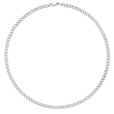 Evesaddiction Men's Stainless Steel Curb Chain Necklace In Metallic