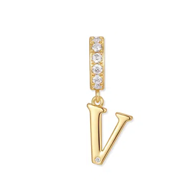Evesaddiction Initial Dangle Charm - Gold / V In Gold