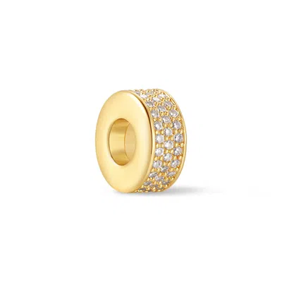 Evesaddiction Crystal Pave Spacer Charm In Gold