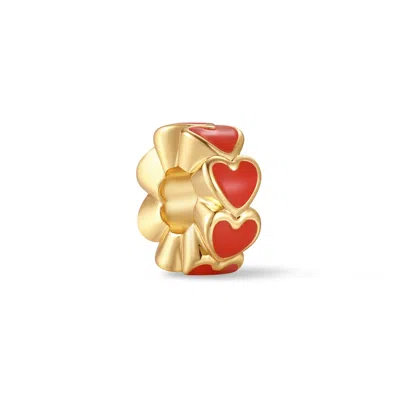 Evesaddiction Enamel Heart Spacer Charm In Gold