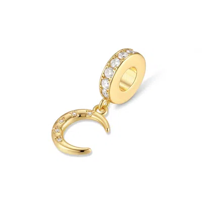 Evesaddiction Moon Dangle Spacer Charm In Gold
