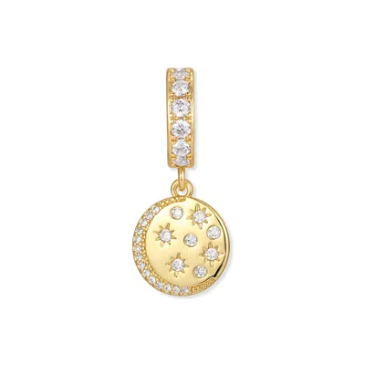 Evesaddiction Celestial Coin Dangle Spacer Charm In Gold