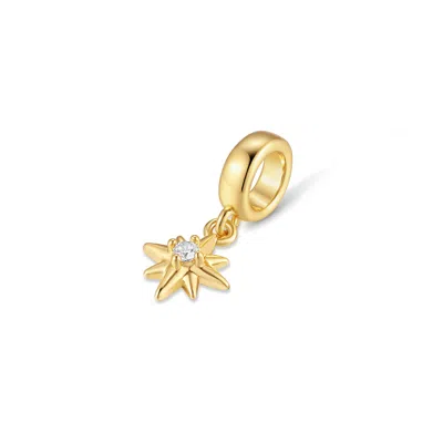 Evesaddiction Mini Starburst Dangle Spacer Charm In Gold