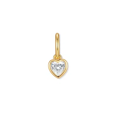 Evesaddiction Mini Crystal Heart Dangle Charm In Gold