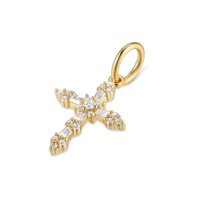 Evesaddiction Cross Dangle Charm In White