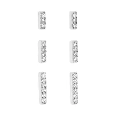Evesaddiction Cz Bar Earring Set In Gold