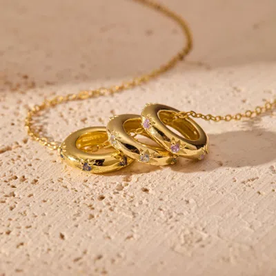 Evesaddiction Starburst Birthstone Eternity Charm In Gold