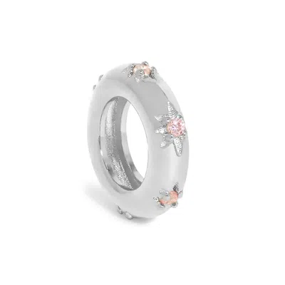 Evesaddiction Starburst Birthstone Eternity Charm - Silver / October In Silver