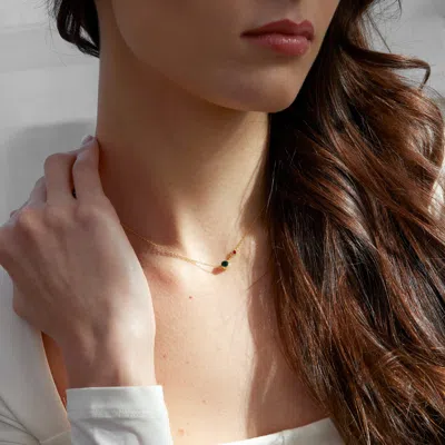 Evesaddiction Custom Bezel Set Mother And Child Necklace In Gold