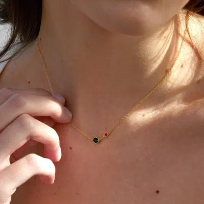 Evesaddiction Custom Bezel Set Mother And Child Necklace In Gold