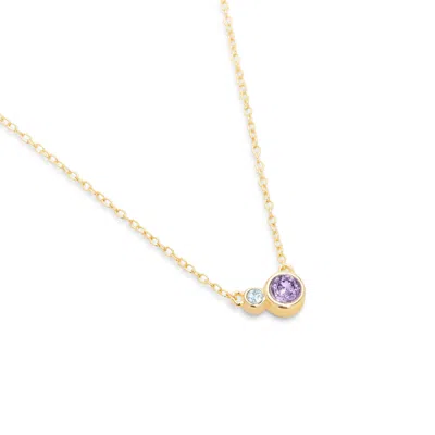 Evesaddiction Custom Mother And Children Necklace In Purple