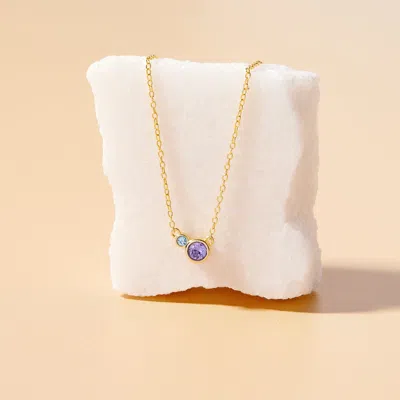 Evesaddiction Custom Mother And Children Necklace In Purple