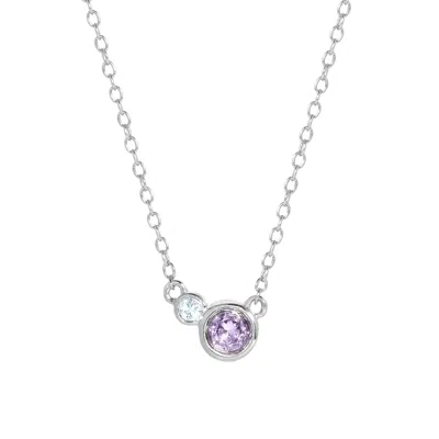 Evesaddiction Custom Mother And Children Necklace - 2 / Silver In Purple