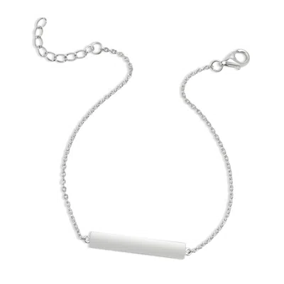 Evesaddiction Custom Birthstone Bar Bracelet In Silver