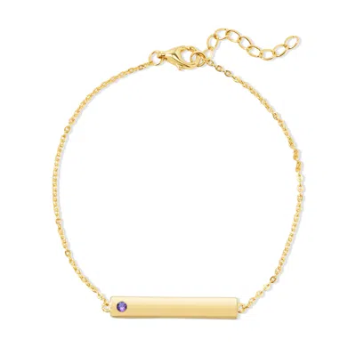 Evesaddiction Custom Birthstone Bar Bracelet - Gold / 1 In Gold