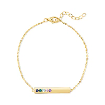 Evesaddiction Custom Birthstone Bar Bracelet - Gold / 5 In Gold
