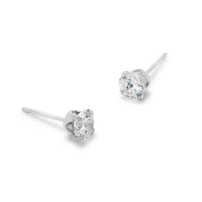 Evesaddiction Cubic Zirconia Stud Earrings In Metallic