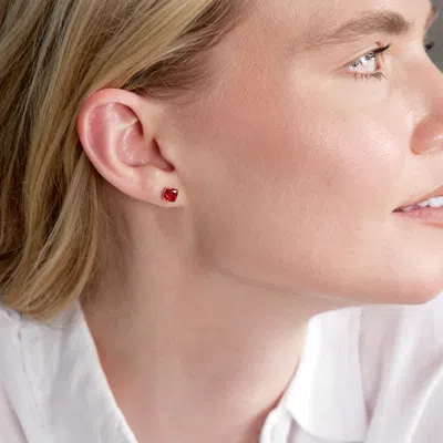 Evesaddiction Custom Cushion Cut Birthstone Earrings In Gold