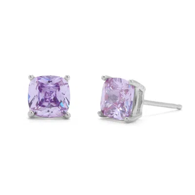 Evesaddiction Custom Cushion Cut Birthstone Earrings In Gold
