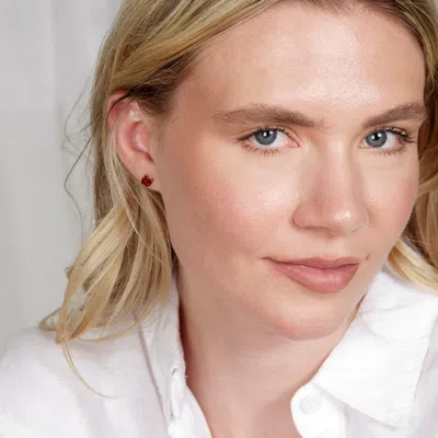 Evesaddiction Custom Cushion Cut Birthstone Earrings In Gold