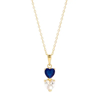 Evesaddiction Custom Heart Drop Birthstone Necklace - Gold / 2 In Gold