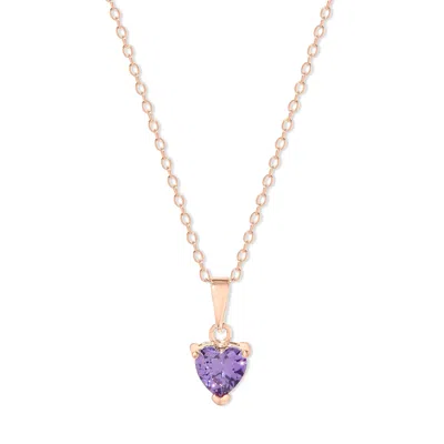 Evesaddiction Custom Heart Drop Birthstone Necklace - Rose Gold / 1