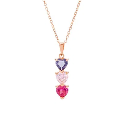 Evesaddiction Custom Heart Drop Birthstone Necklace - Rose Gold / 3 In Gold