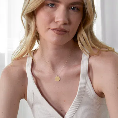 Evesaddiction Engravable Round Tag Pendant In Gold