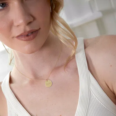 Evesaddiction Engravable Round Tag Pendant In Gold