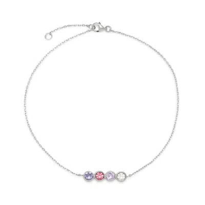 Evesaddiction Custom Bezel Set Birthstone Anklet - Silver / 4 In Silver