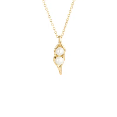 Evesaddiction Peas In A Pod Pearl Necklace - Gold / 2 In Gold