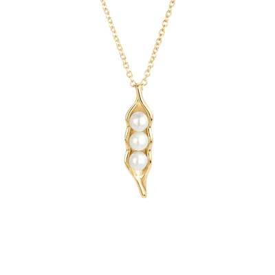 Evesaddiction Peas In A Pod Pearl Necklace In Gold